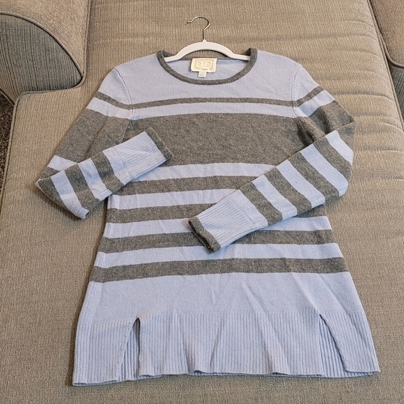 Sail to Sable STS Cashmere Wool Blend Casual Stripe Sweater Size Medium - Picture 1 of 4